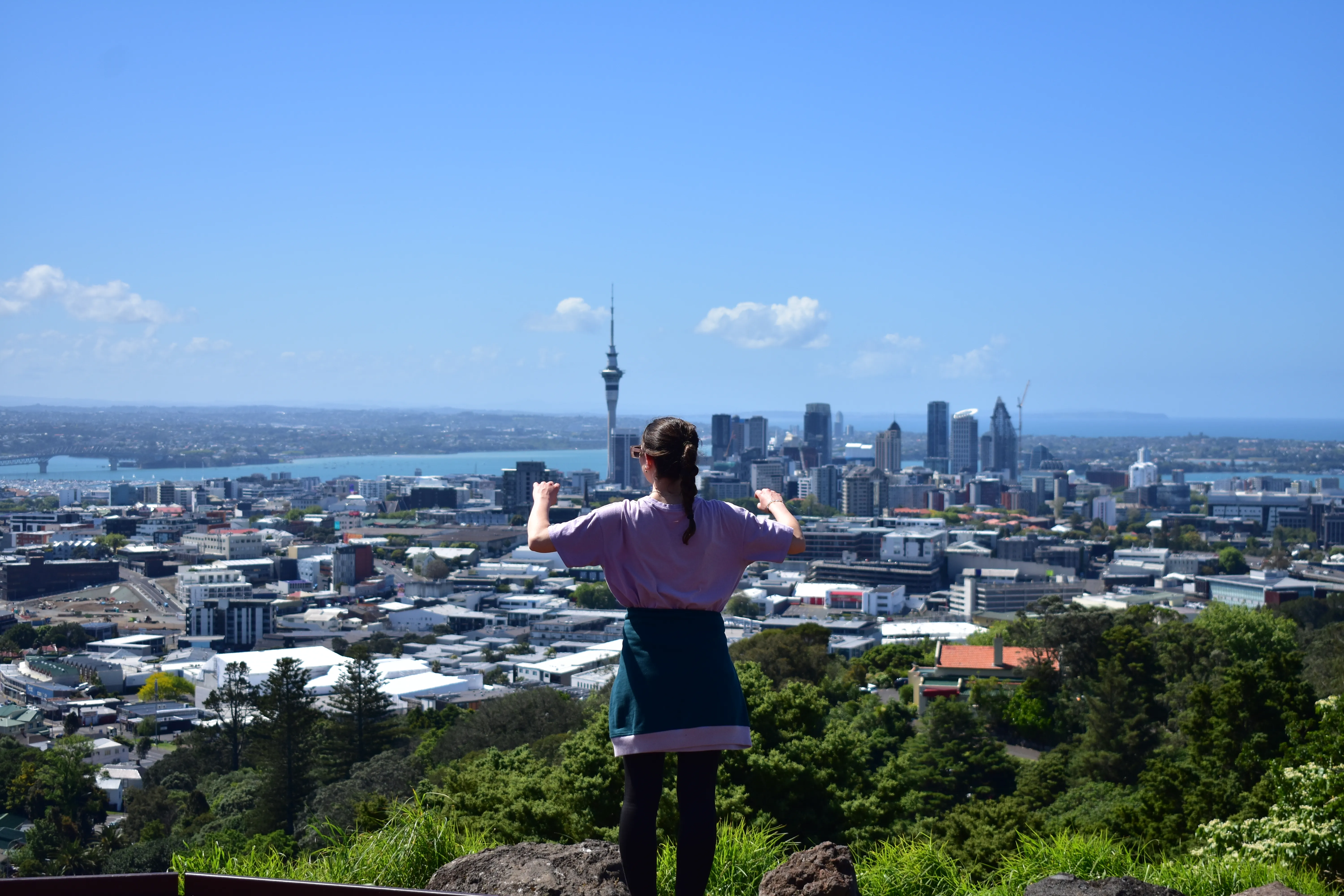Vista de  Aukland desde el volcan inactivo Mount Eden / Maungawhau 